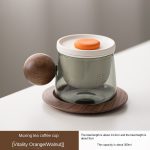 Muxing Tea Coffee Color Cup [Vibrant Orange/Walnut]