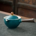 Side Handle Single Teapot ~ Frosted Cyan ~ Foam Pack