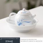 White Porcelain Hand Painted-Mingde Pot + High Foot Pot Bearing [Junzilan]