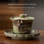 Pinch Flower Cover Bowl-round Foot + Lotus Tray